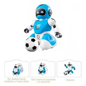 ربات اسباب بازی کنترلی فوتبالیست تک عددی آبی Smart Soccer Robot with Remote Control - Blue -اسباب بازی